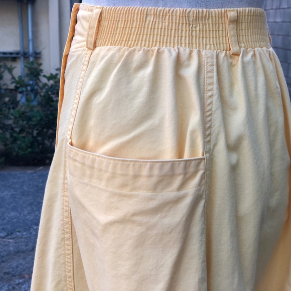 Yellow Vintage Liz Claiborne Skirt Snaps Pockets - Picture 4 of 7